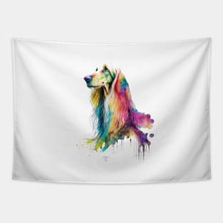 Afghan Hound Dog In Watercolor & Pen Tapestry