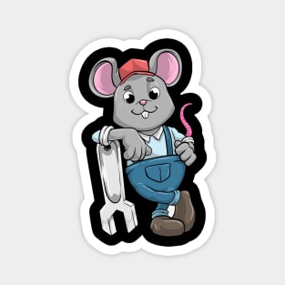 Mouse as Mechanic with Tools and Helmet Magnet