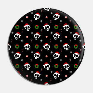 Skull Christmas Pattern Pin