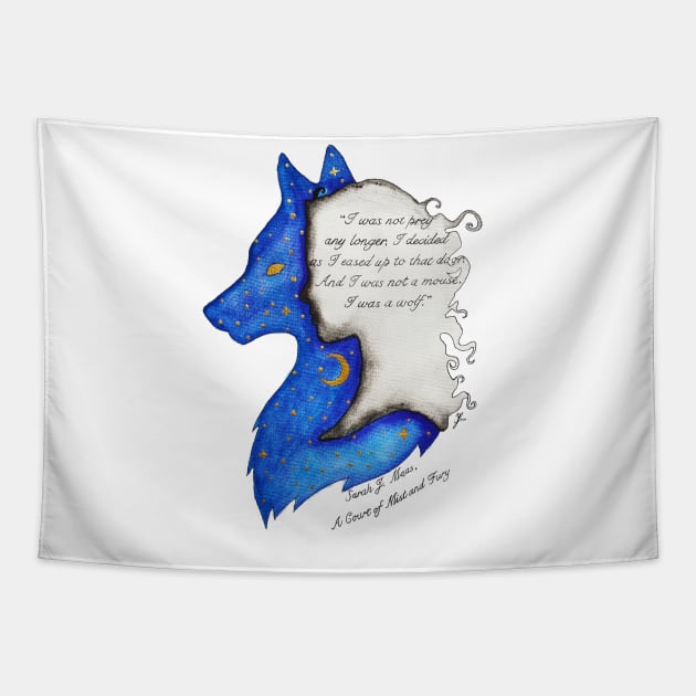 Wolf ACoMaF Quote Tapestry by TG_Art