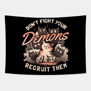 Recruit Your Demons - Cute Evil Cat Gift Tapestry