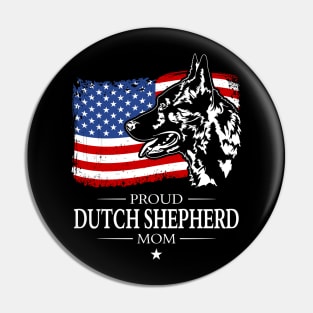 Dutch Shepherd Mom American Flag patriotic dog Pin