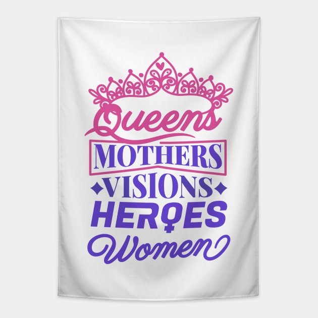 Queen of Everything | Inspiring Mom Quote | Mothers Day Gifts | Mom Gift Ideas Tapestry by mschubbybunny