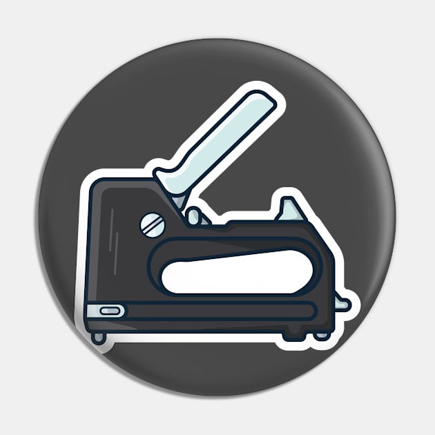 Colorful Staple Gun Sticker design vector illustration. Stationery shop working element icon concept. Stapler gun for join and repair, stapler sign sticker design icon with shadow. Pin by AlviStudio