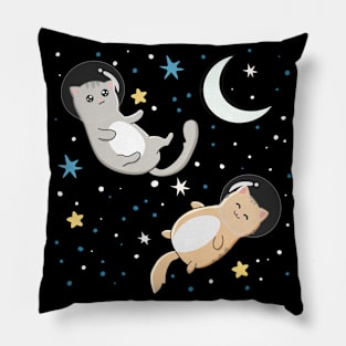 Cats In Space - Funny Cat UFO Lover Space Exploration Geek Pillow