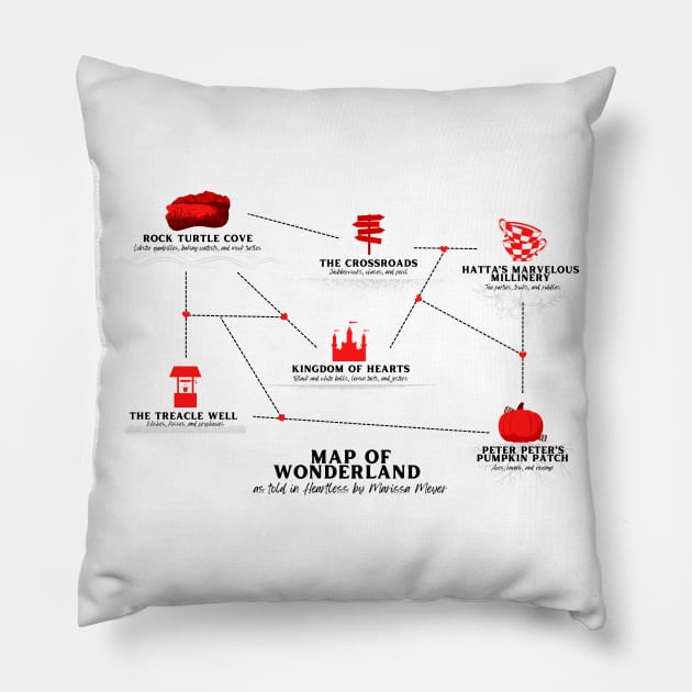 Heartless Map Pillow by The Happy Writer