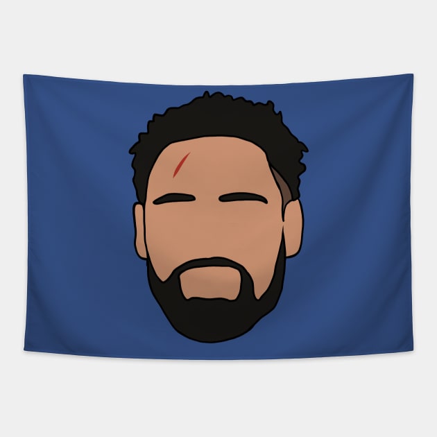 Klay Thompson Scar Game Face Art Tapestry by rattraptees