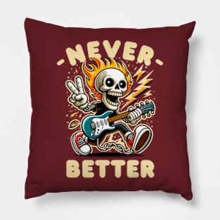 Preppy Skeleton Electric Guitar Pillow