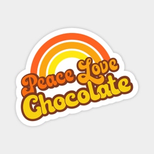 Retro Rainbow - Peace, Love Chocolate Magnet