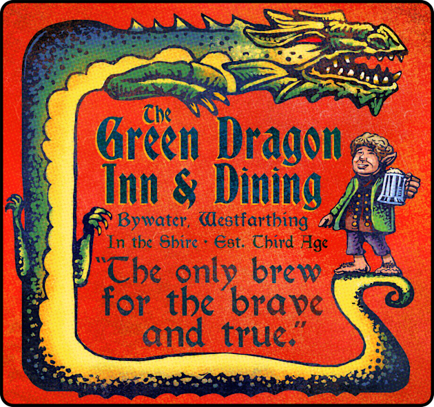 Green Dragon Inn Kids T-Shirt by ChetArt