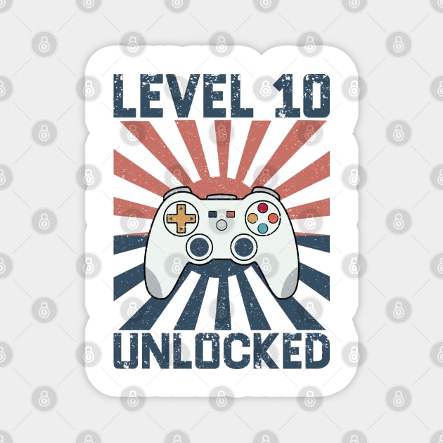 Level 10 Unlocked Video Gamer 10th Birthday Gift for Boys Magnet by BioLite