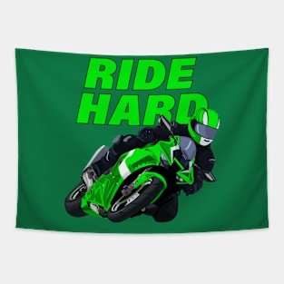 Ride Hard sport motorbike print Tapestry