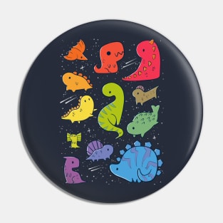 Tiny Rainbow Dinosaurs Pin