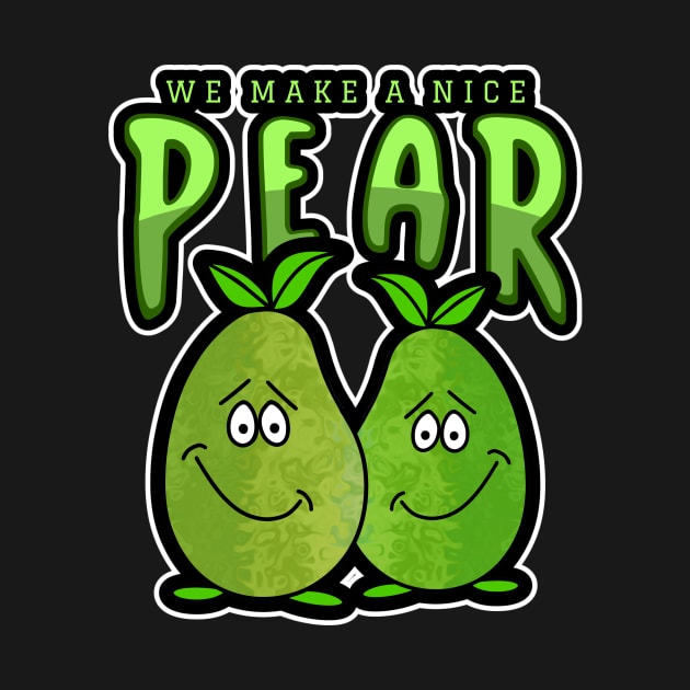 PAIR Of Cute Pears Art Funny Food Pun by SartorisArt1