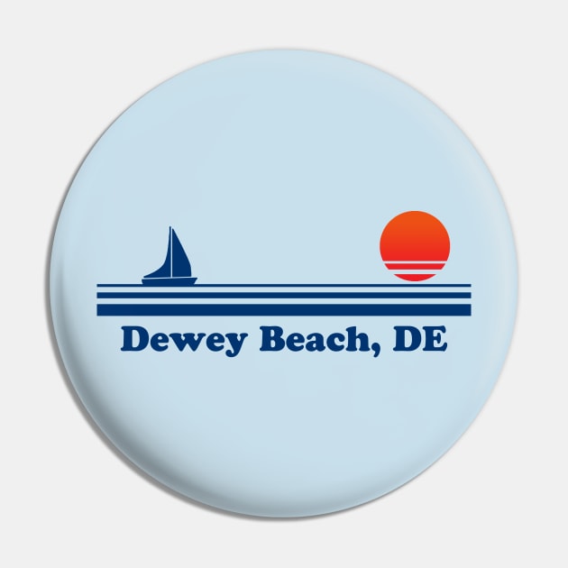 Dewey Beach, DE - Sailboat Sunrise Pin by GloopTrekker