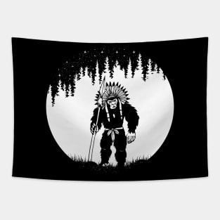 Bigfoot Native American Indian Tapestry