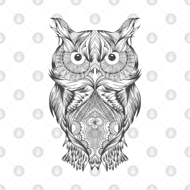 the owl tattoo outline by Pixel Poetry