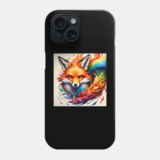 AI Rainbow Fox Phone Case