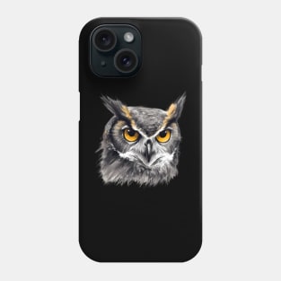 Enigmatic Wisdom: Grey and Yellow Owl Phone Case