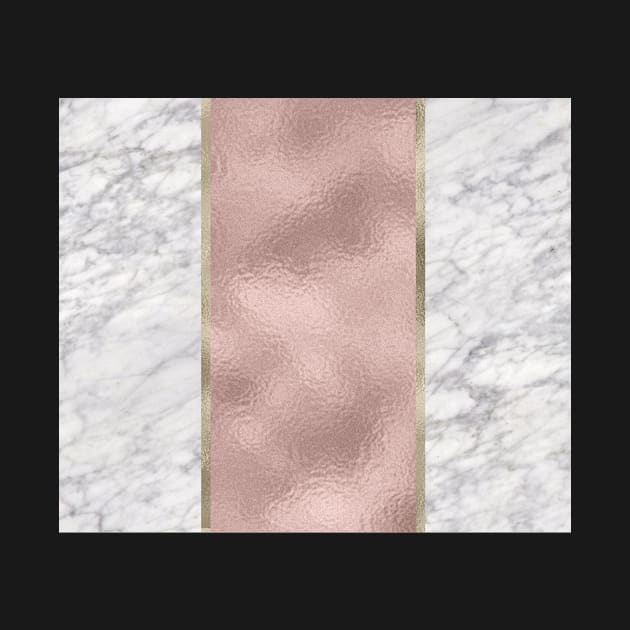 Carrara marble - rose gold stripe by marbleco