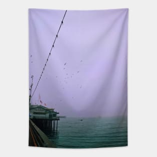 Santa Barbara Beach Pier Harbor Tapestry