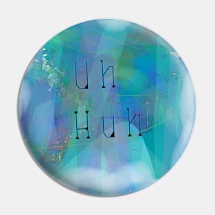 Abstract Art: Playful "Uh" Design in Bold Black & Blue Pin