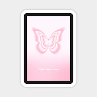 Pink Gradient Trust the Process Butterfly Aura Magnet