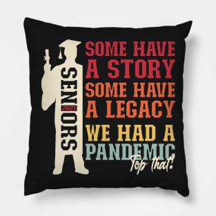 Pandemic Graduation | Vintage Boys Funny Graduation Pillow