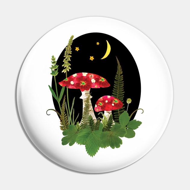 Cottagecore Mushrooms and Plants Pin by Hiep Nghia