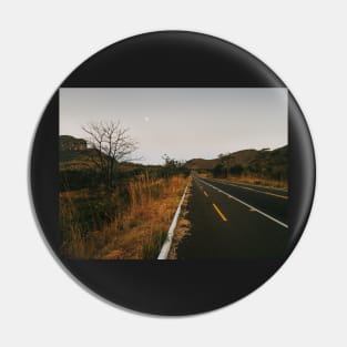 Full Moon Over Tarmac Road in National Park Pin