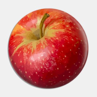 Red juicy apple. Realistic illustration Pin