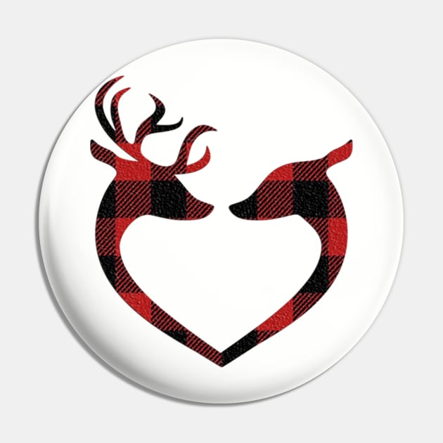 Red Plaid Deer Buck and Doe Heart Winter Gifts: Pillows, Bedding, Mugs & More! Pin by tamdevo1