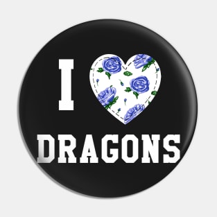 I heart Dragons (light ink) Pin