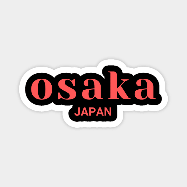 Osaka Japan Simple Text Red Design Magnet by yourstruly