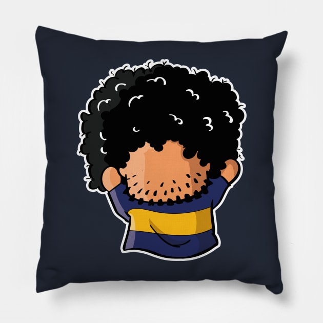 Diego Maradona Boca Junior 4 Pillow by llote