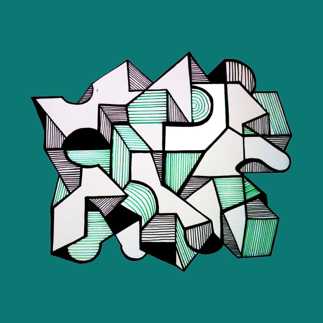 Geometric city abstract modern by carolsalazar