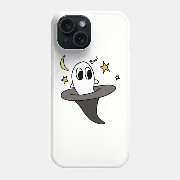 Cute Ghost in Witches Hat, made by EndlessEmporium Phone Case by EndlessEmporium