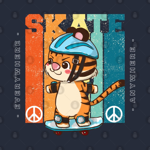 Funny cat skater by MisaMarket