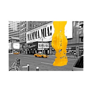 NYC Yellow Cabs Musical I - Brush Stroke T-Shirt