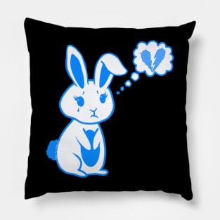 Sad Blue Bunny Rabbit Pillow