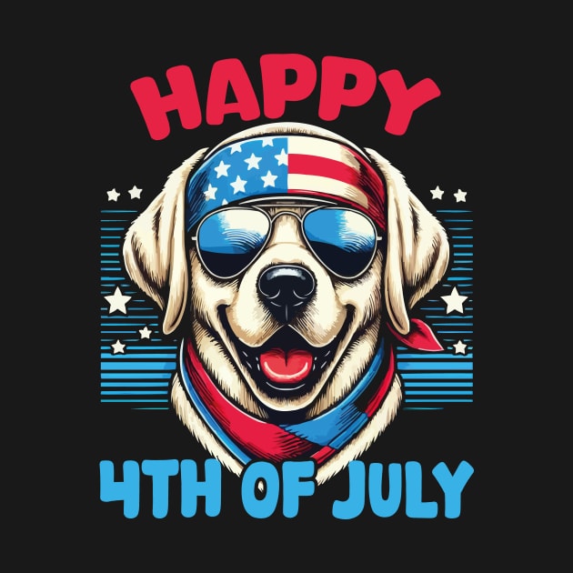 4th of July USA Flag Patriotic American Labrador Retriever by JUST PINK