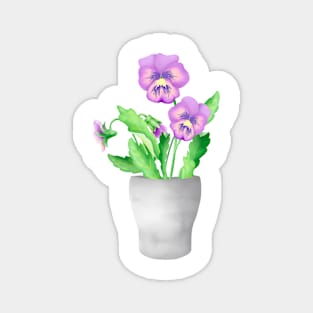 Violet pansies Magnet