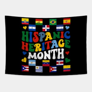 Hispanic Heritage Month National Latino Countries Flags Tapestry