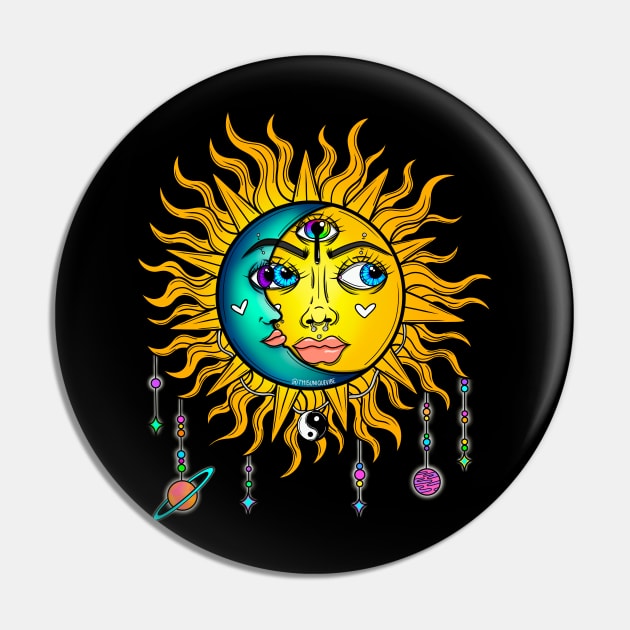 Trippy sun and moon Pin by Thisuniquevibe