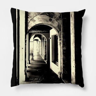 Empty streets in Italy Pillow