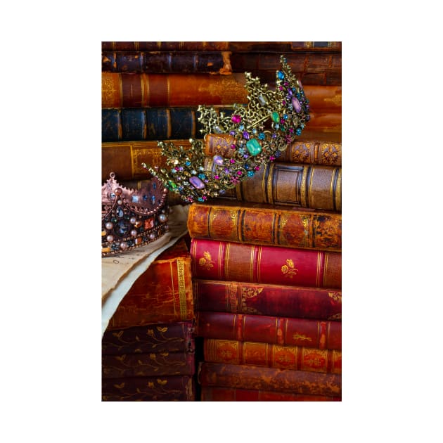 Two Crowns On Old Books by photogarry