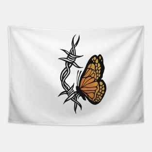 BARBED WIRE MONARCH BUTTERFLY Tapestry