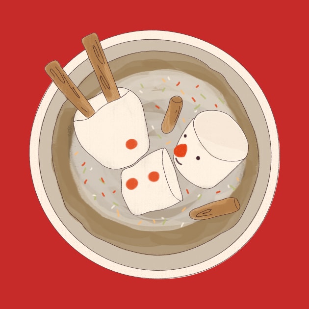 Marshmallow Snowman Swimming in Holiday Drink by aaalou