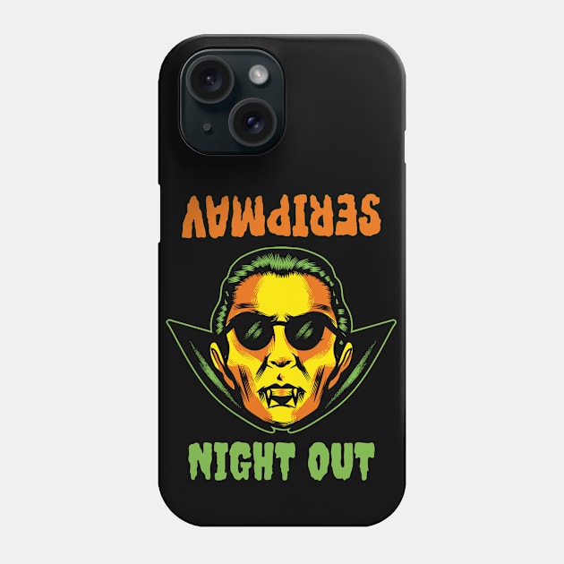 Vampires Night Out spooky Halloween design Phone Case by PunManArmy