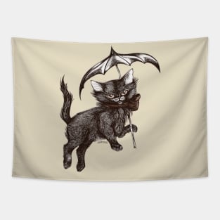 Umbrella Kitten Tapestry